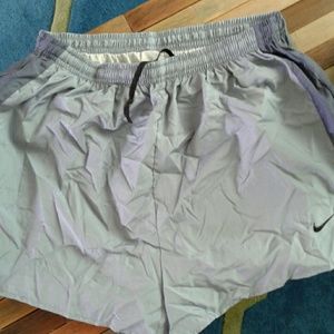 Nike dri-fit grey v-notch lined running shorts